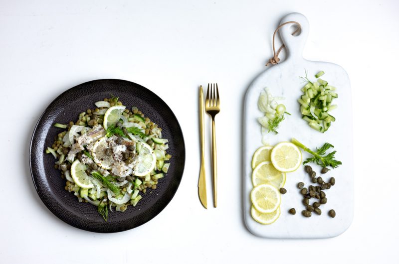 Salade de lentilles et poisson / Lents salad and fish 